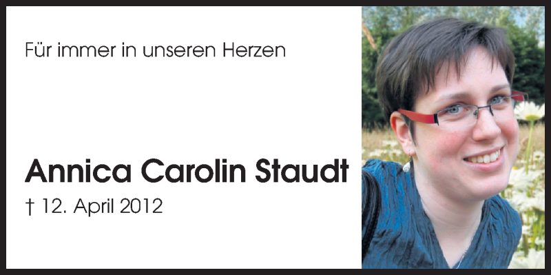  Traueranzeige für Annica Carolin Staudt vom 12.04.2013 aus Odenwälder Echo