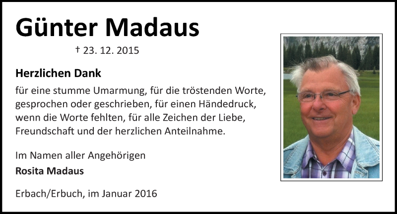  Traueranzeige für Günter Madaus vom 16.01.2016 aus trauer.echo-online.de